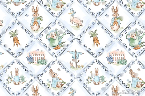 Peter Rabbit Beatrix Potter Seamless Pattern [070] - Seamless
