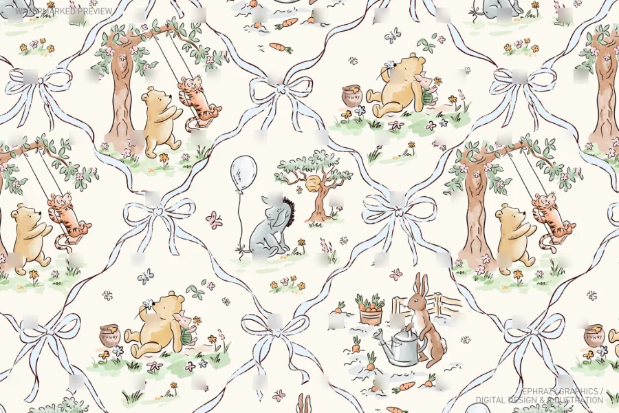 Spring Winnie The Pooh Watercolor Set Version 2 [074] - 8