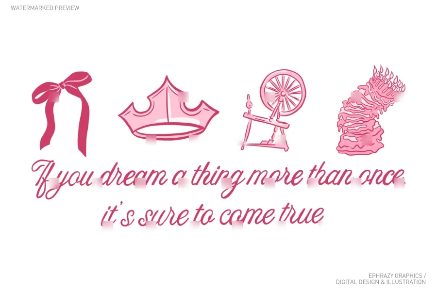 Aurora Princess Pink Aesthetic Clip Art [077] - 3