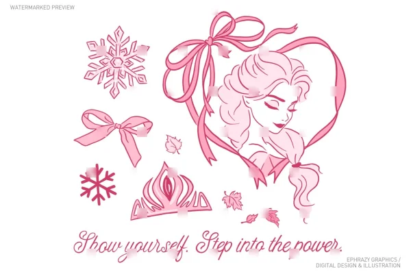 Elsa Princess Pink Aesthetic Clip Art [080] - Clipart