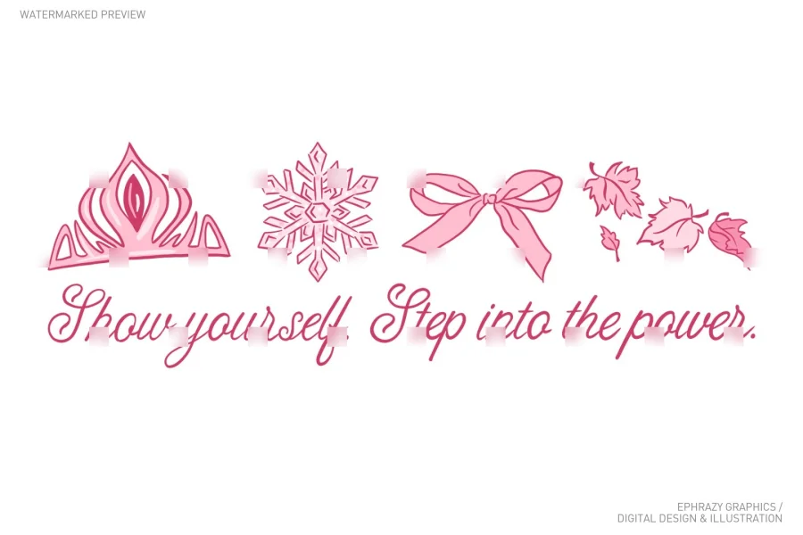 Elsa Princess Pink Aesthetic Clip Art [080] - 3