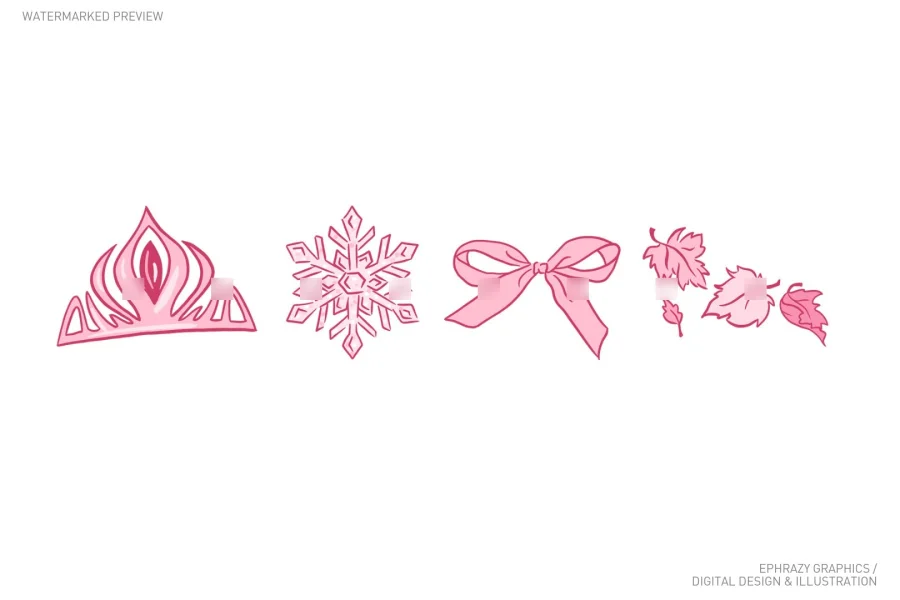 Elsa Princess Pink Aesthetic Clip Art [080] - 4
