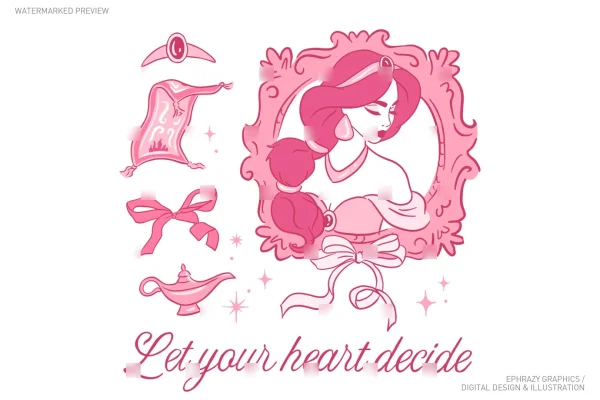 Jasmin Princess Pink Aesthetic Clip Art [081] - Clipart