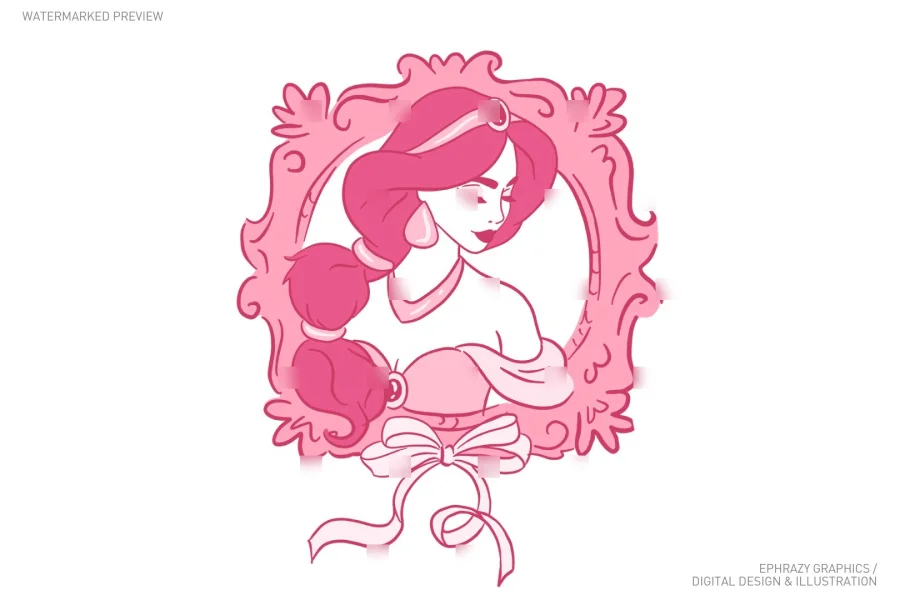 Jasmin Princess Pink Aesthetic Clip Art [081] - 2