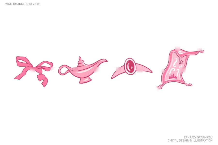 Jasmin Princess Pink Aesthetic Clip Art [081] - 4