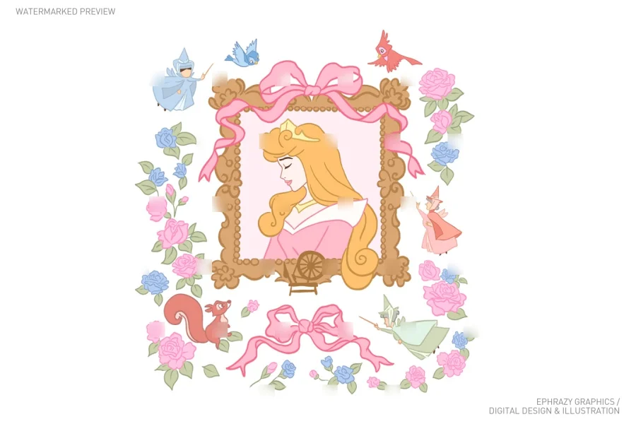 Sleeping Beauty Princess Aurora Clipart [088] - 1