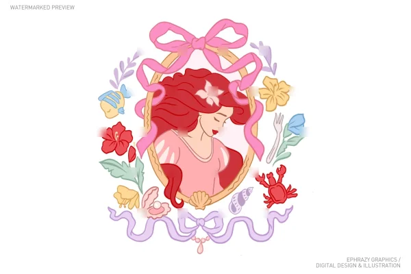 Little Mermaid Princess Ariel Clipart [089] - Clipart