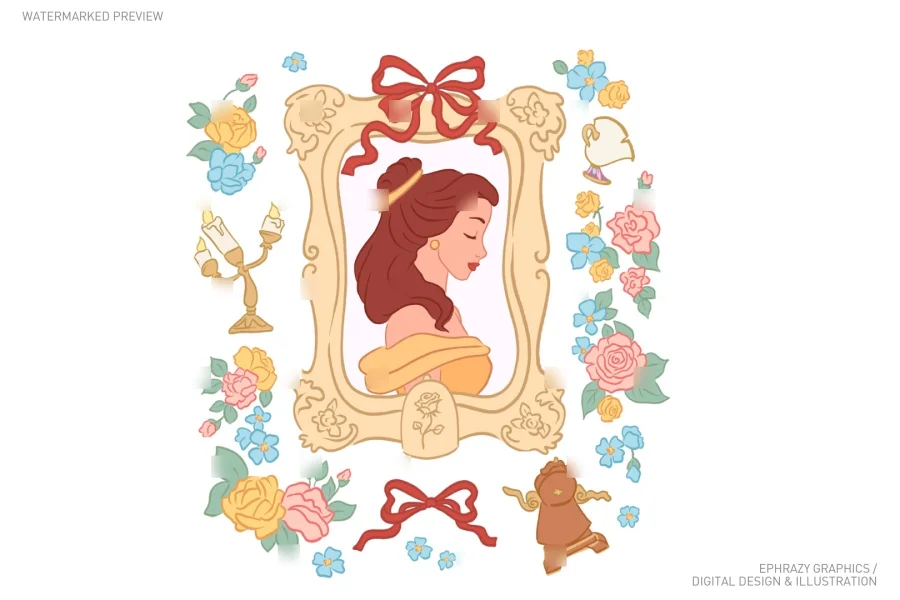 Beauty and the Beast Princess Belle Clipart [090] - 1