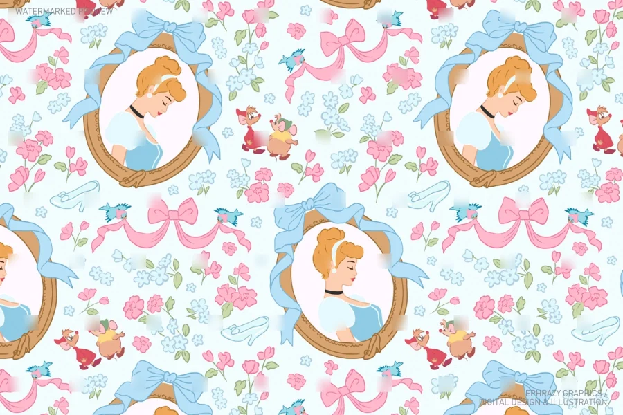 Cinderella Seamless Pattern [093] - 1