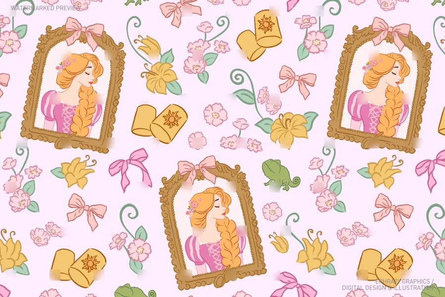 Tangled Rapunzel Seamless Pattern [095] - 3