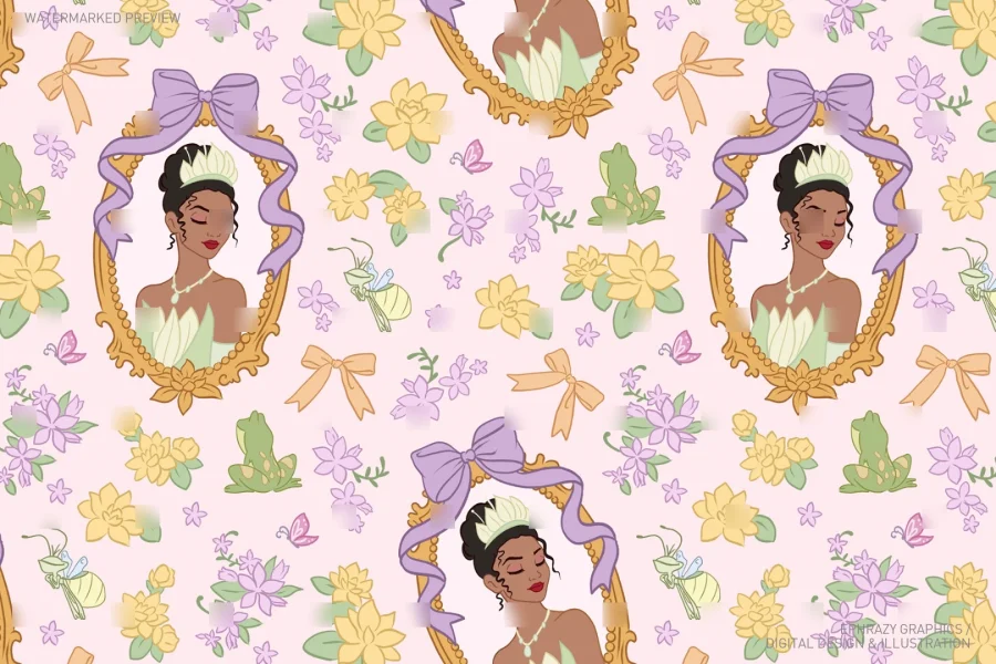Princess and the Frog Tiana Seamless Pattern [096] - 1