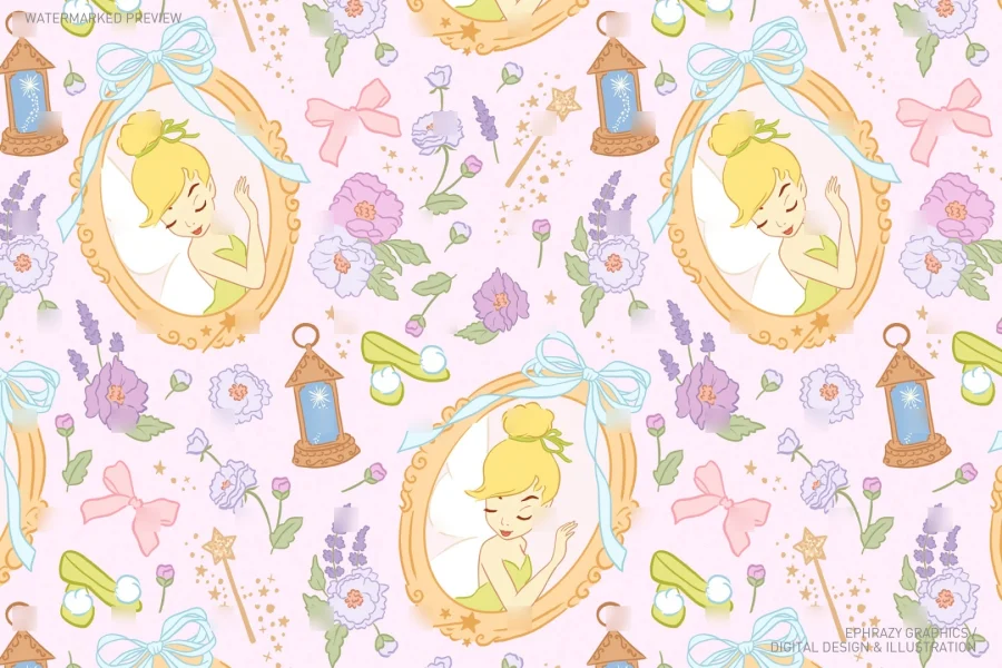 Tinker Bell Fairy Seamless Pattern [097] - 2