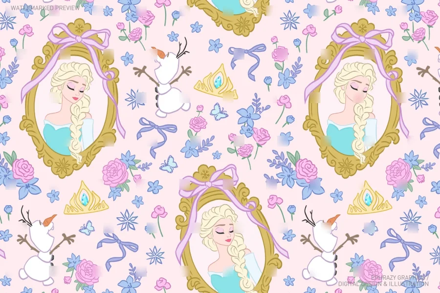 Frozen Queen Elsa Seamless Pattern [098] - 1