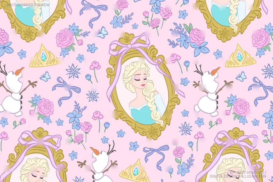 Frozen Queen Elsa Seamless Pattern [098] - 3