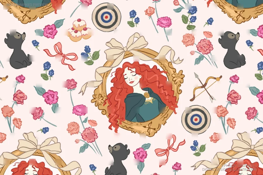 Brave Princess Merida Seamless Pattern [101] - 1