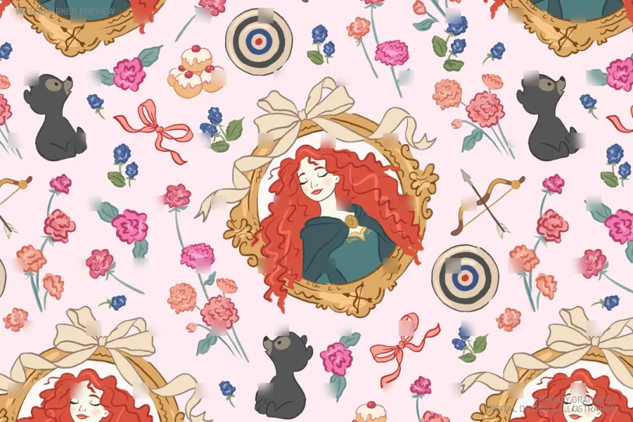 Brave Princess Merida Seamless Pattern [101] - 3