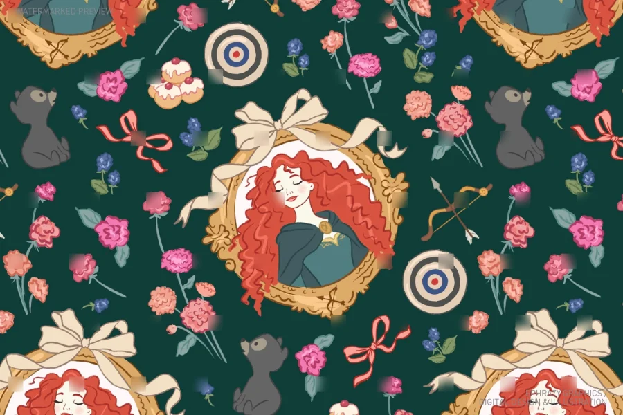 Brave Princess Merida Seamless Pattern [101] - 4