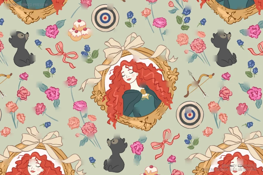 Brave Princess Merida Seamless Pattern [101] - 5