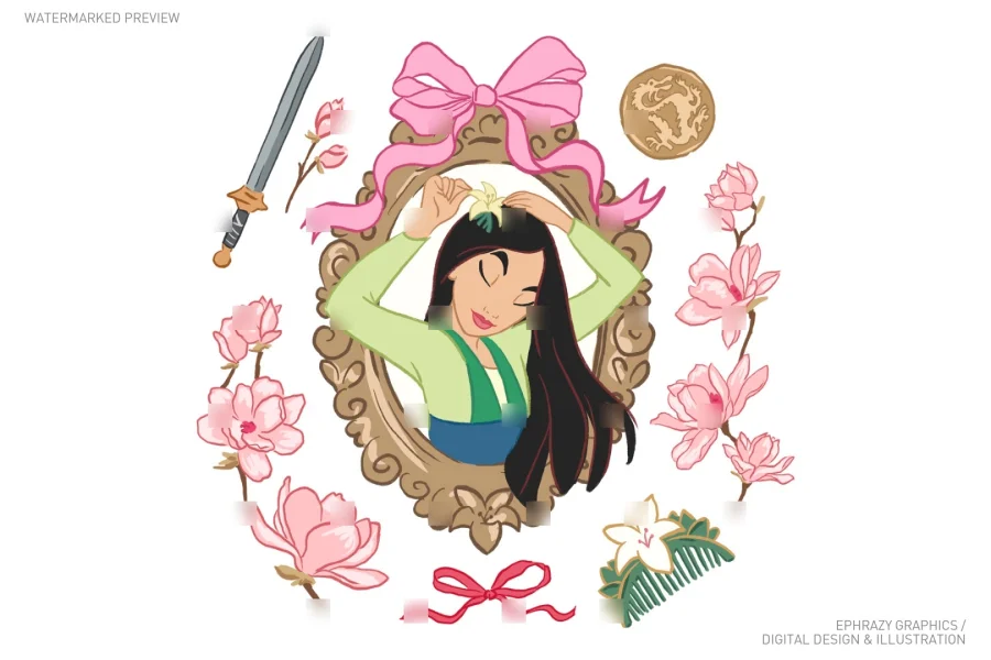 Mulan Princess Clipart [102] - 1
