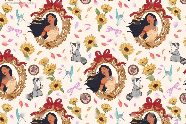 Pocahontas Princess Seamless Pattern [103] - Seamless