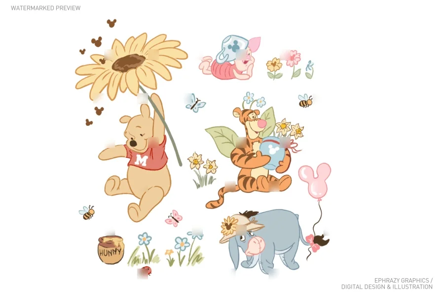 Winnie the Pooh Floral Spring Set  [107] - 3