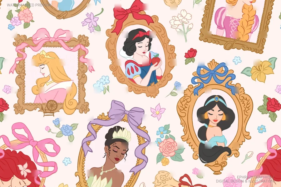 Disney Princesses Seamless Pattern [108] - 6