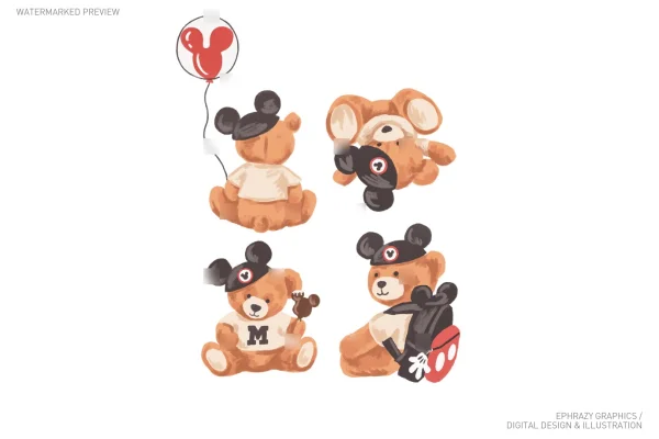 Disney Teddy Bear Mickey Ears Clipart [109] - Clipart