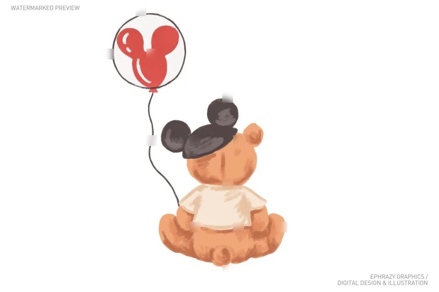 Disney Teddy Bear Mickey Ears Set [109] - 5