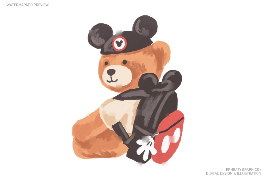 Disney Teddy Bear Mickey Ears Set [109] - 4