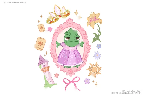 Tangled Rapunzel and Pascal Clipart [111] - Clipart