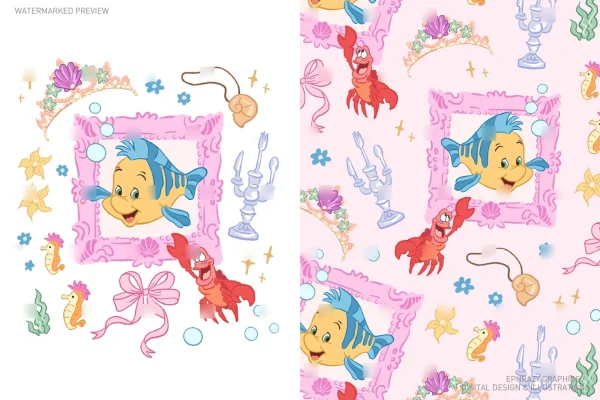 Little Mermaid Ariel Flounder Sebastian Set [112] - Sets