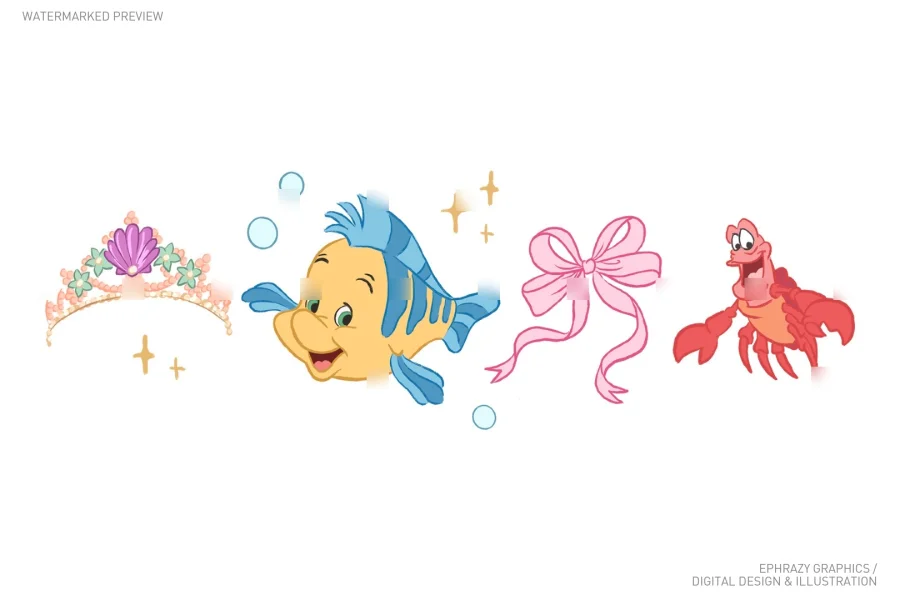 Little Mermaid Ariel Flounder Sebastian Set [112] - 4
