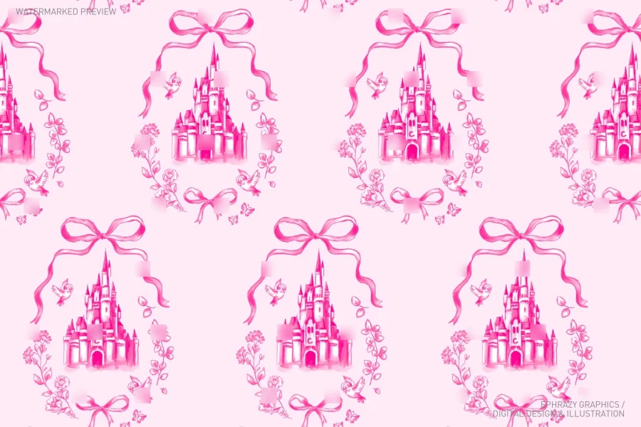 Watercolor Cinderella Castle Set [113] - 6