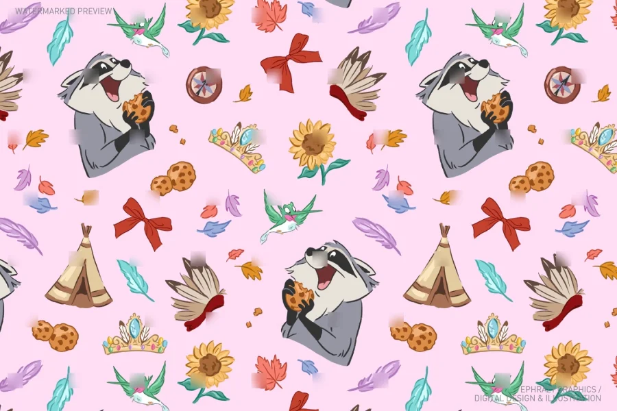 Meeko and Flit Pocahontas Seamless Pattern [114] - 8