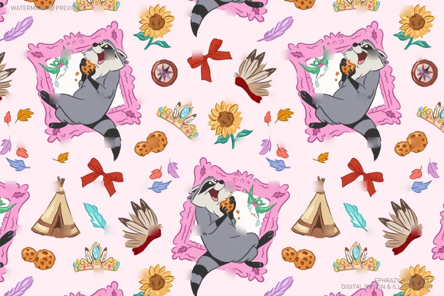 Meeko and Flit Pocahontas Seamless Pattern [114] - 2