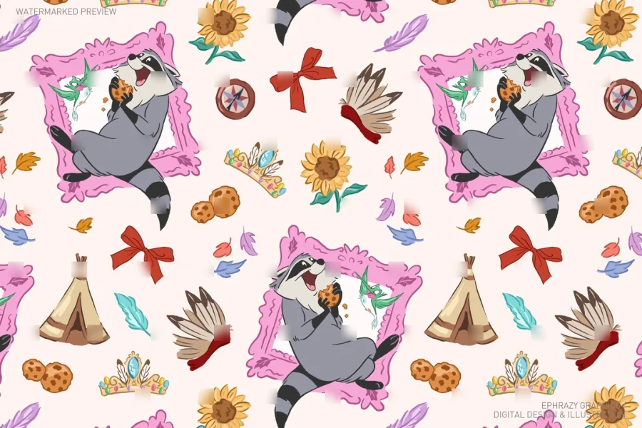 Meeko and Flit Pocahontas Seamless Pattern [114] - 1