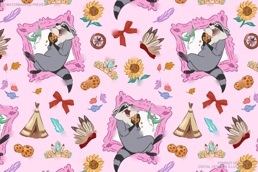 Meeko and Flit Pocahontas Seamless Pattern [114] - 4
