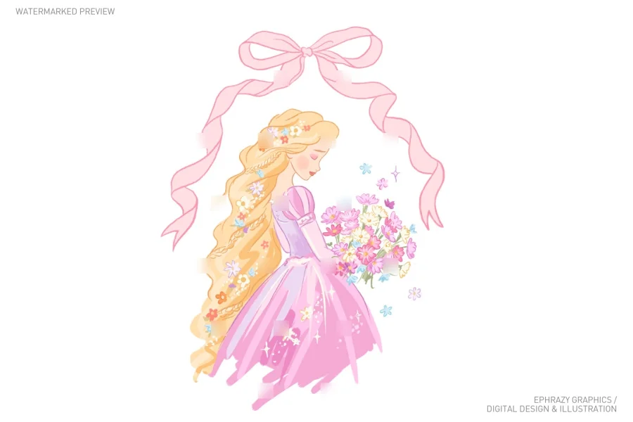 Tangled Rapunzel and Pascal Clipart [115] - 2