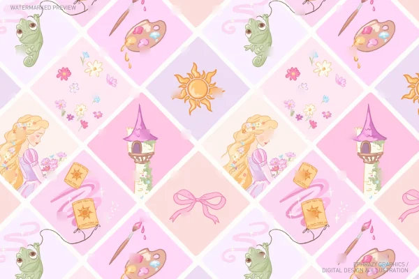 Tangled Rapunzel and Pascal Seamless Pattern [115] - Seamless