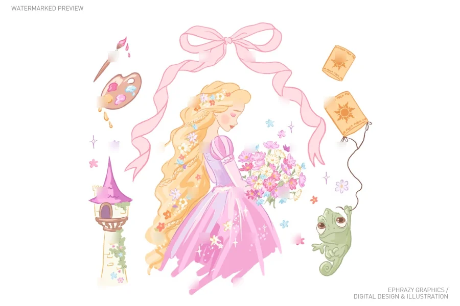 Tangled Rapunzel and Pascal Set [115] - 2