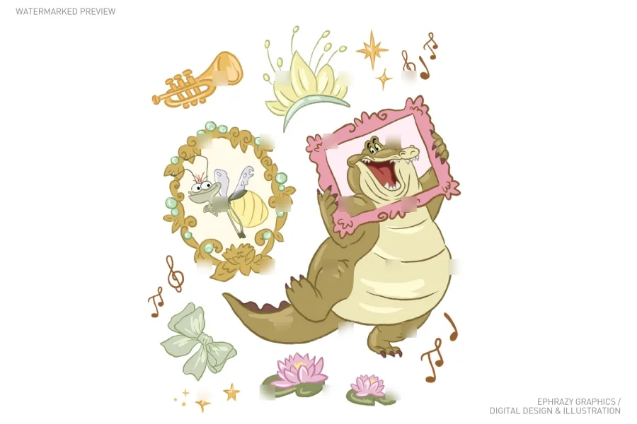 Princess and the Frog Louis and Ray Clipart [116] - 1