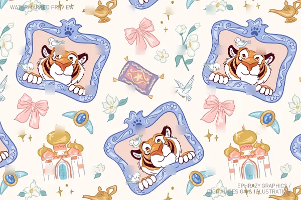 Aladdin Rajah Seamless Pattern [117] - Seamless