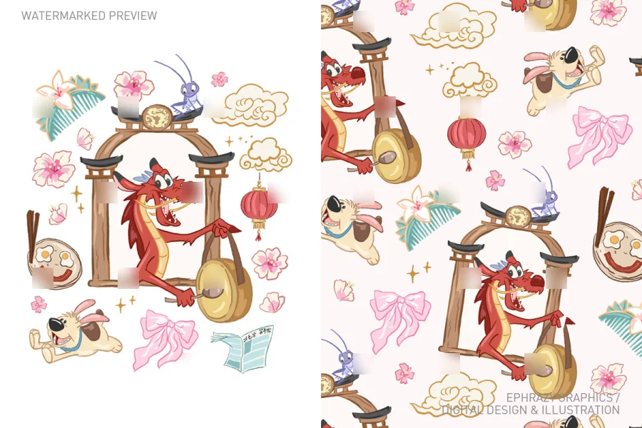 Mulan Mushu Cri-Kee Set [118] - 1