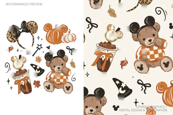 Disney Teddy Bear Minnie Ears Fall Set [119] - Sets