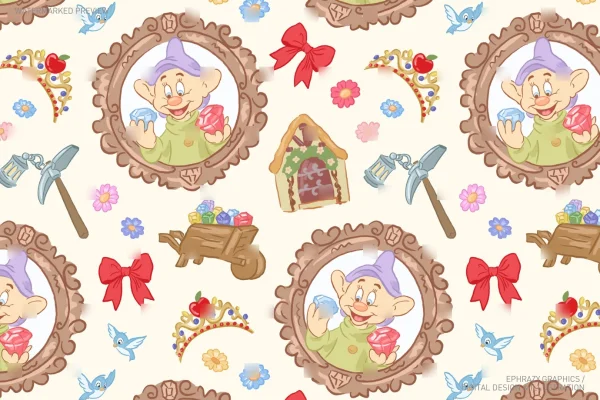Snow White Dopey Seamless Pattern [120] - Seamless
