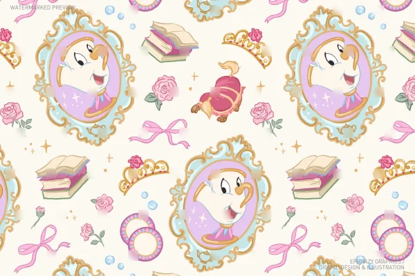 Chip Beauty And The Beast Seamless Pattern [123] - Seamless