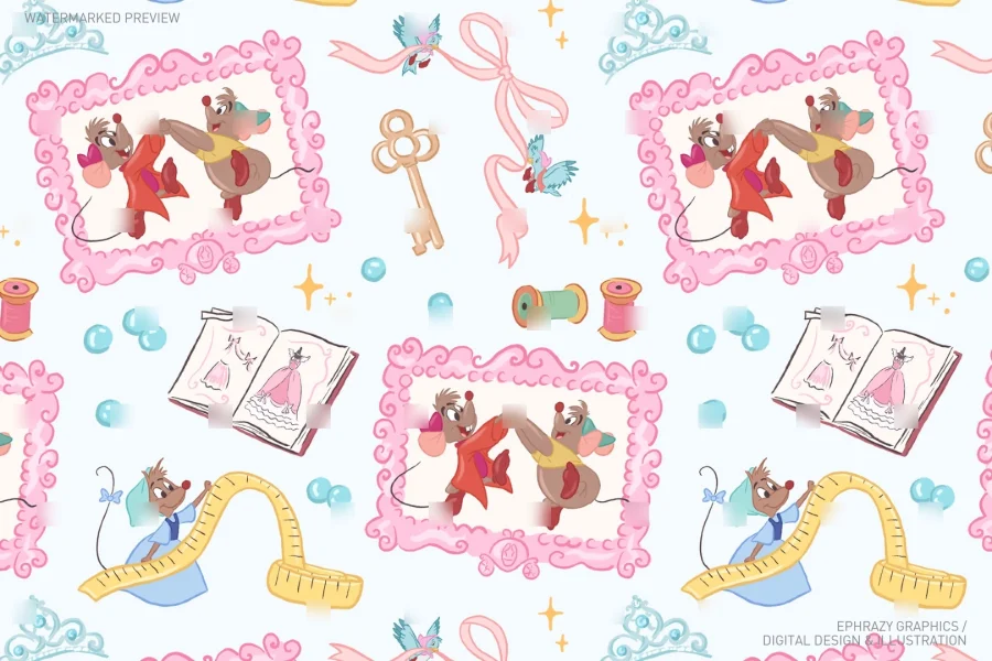 Cinderella Sewing Mice Jaq and Gus Set [124] - 9