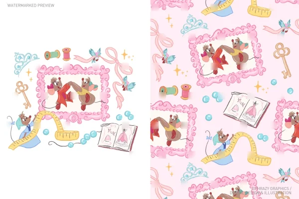 Cinderella Sewing Mice Jaq and Gus Set [124] - Sets