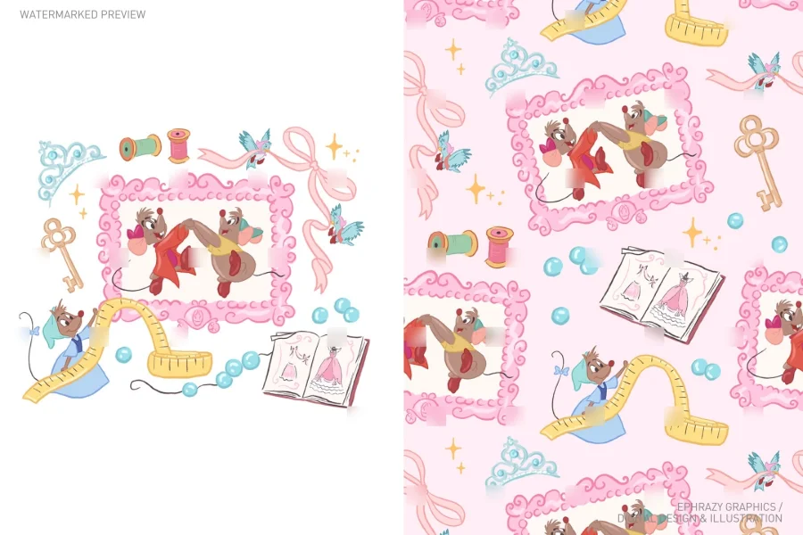 Cinderella Sewing Mice Jaq and Gus Set [124] - 1