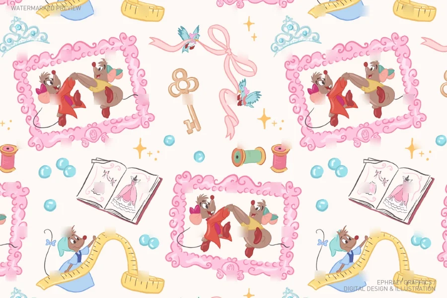 Cinderella Sewing Mice Jaq and Gus Set [124] - 7